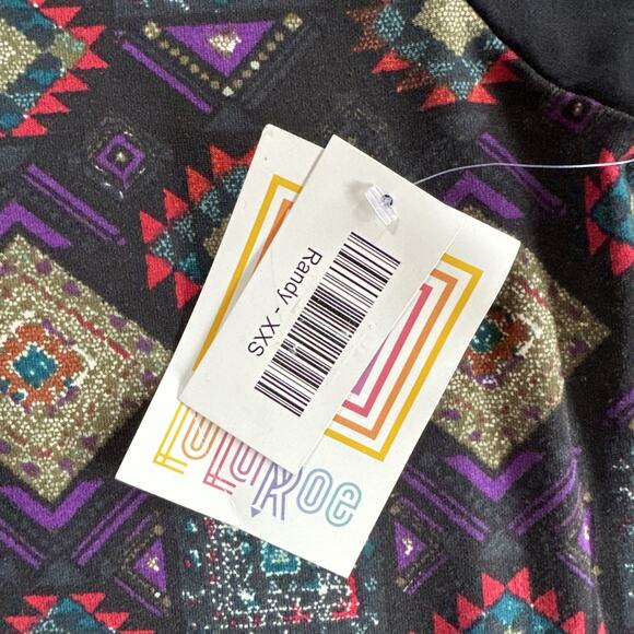 Lularoe Geometric Print Randy Baseball T-Shirt Top Women's Size XXS NEW - Picture 4 of 7